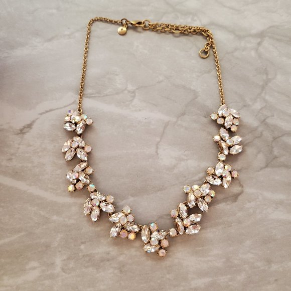 J. Crew Jewelry - ✨ J.Crew Rhinesontes Crystals Cluster Statement Necklace Wedding Bridal ✨